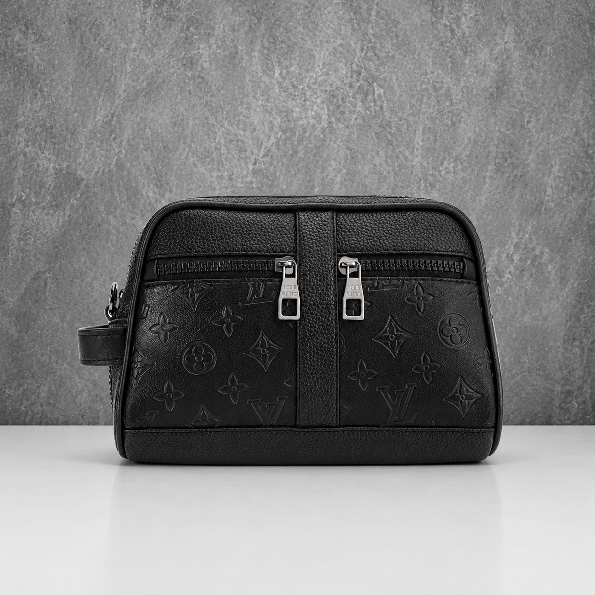 Louis Vuitton Men's Black Monogram Embossed Leather Toiletry Bag