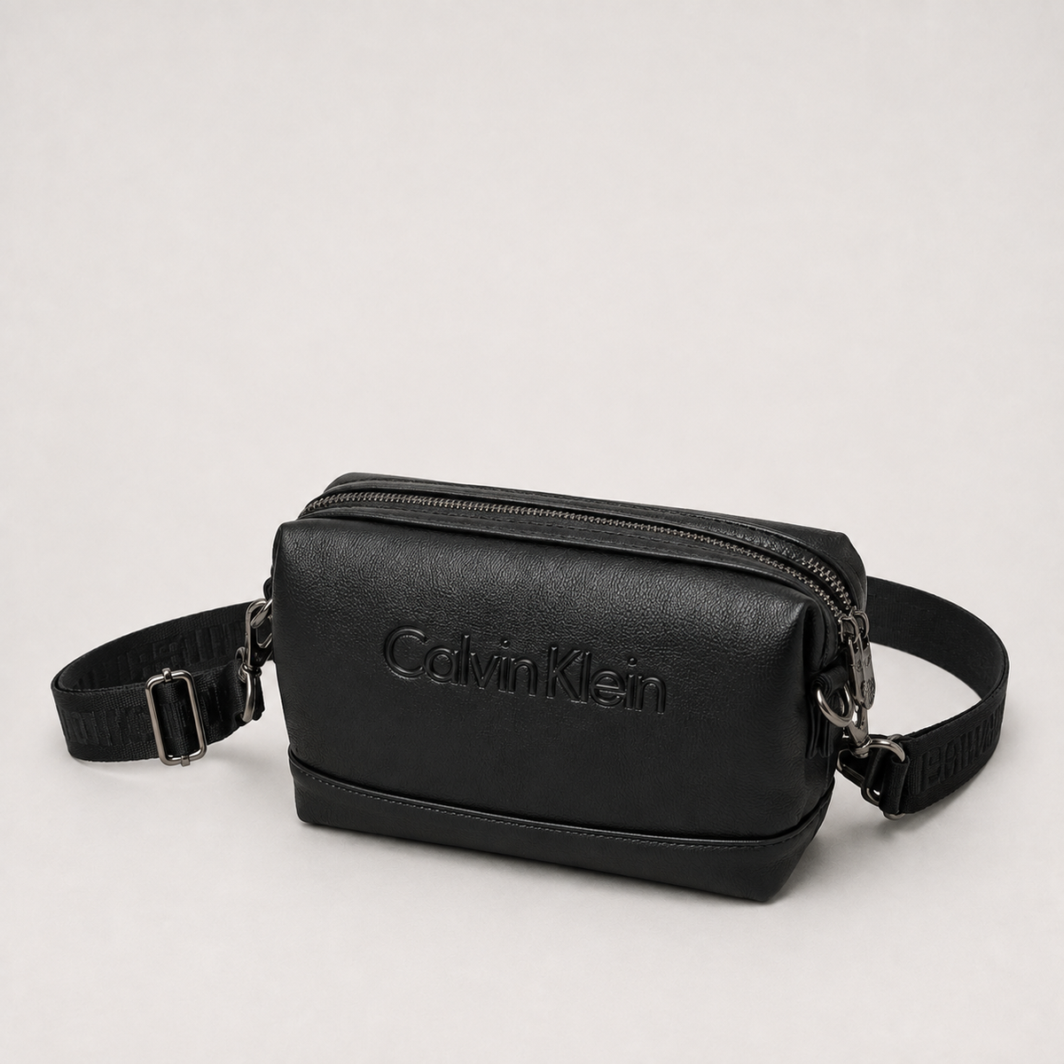 Calvin Klein Double-Zip Crossbody Bag – Black