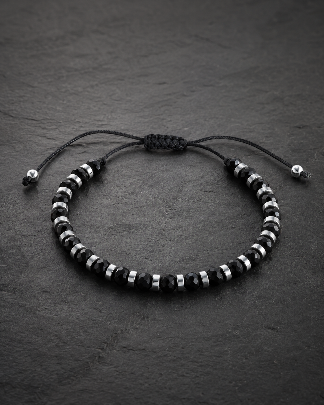 Onyx bead bracelet detail