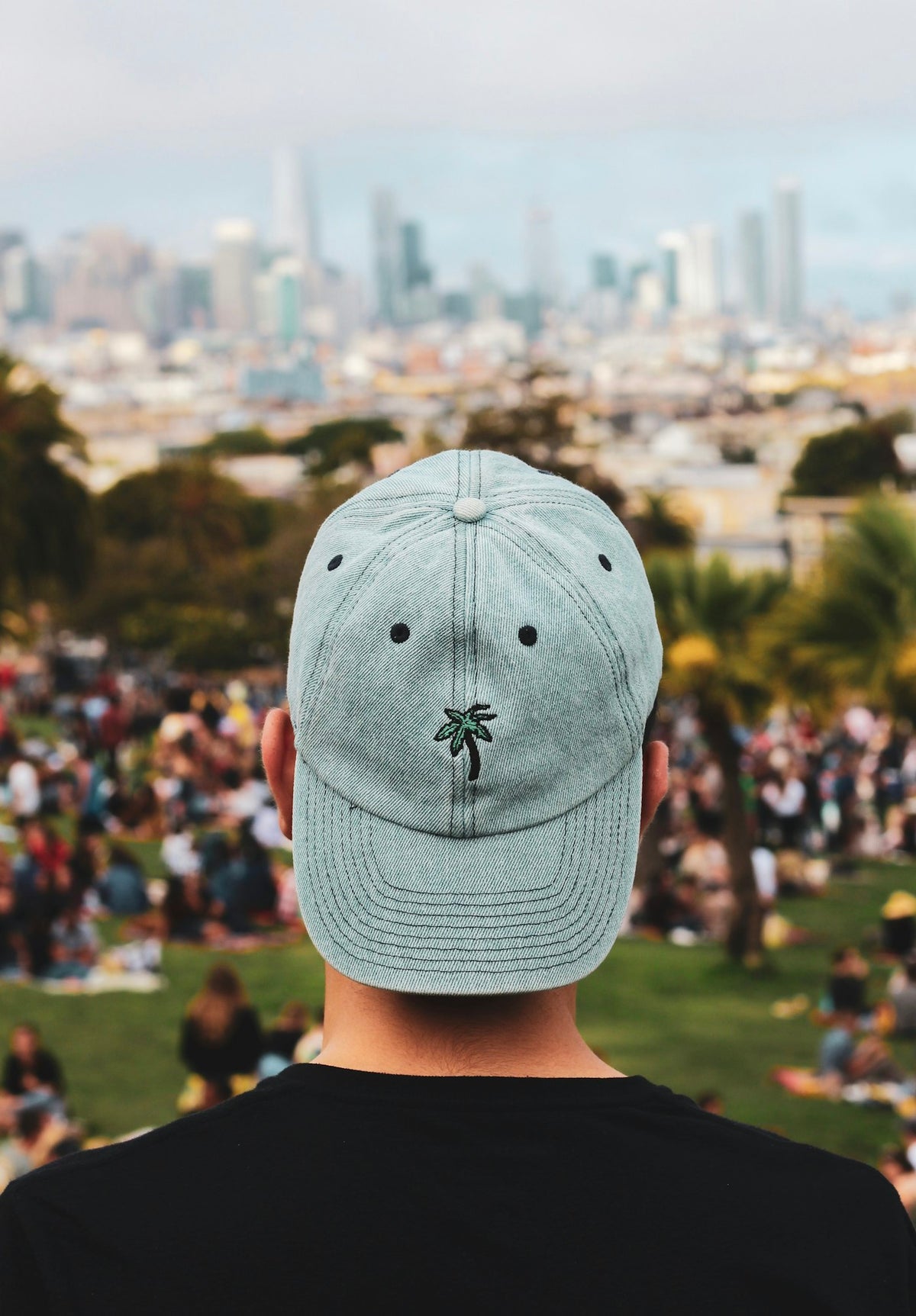 Cap on neutral background