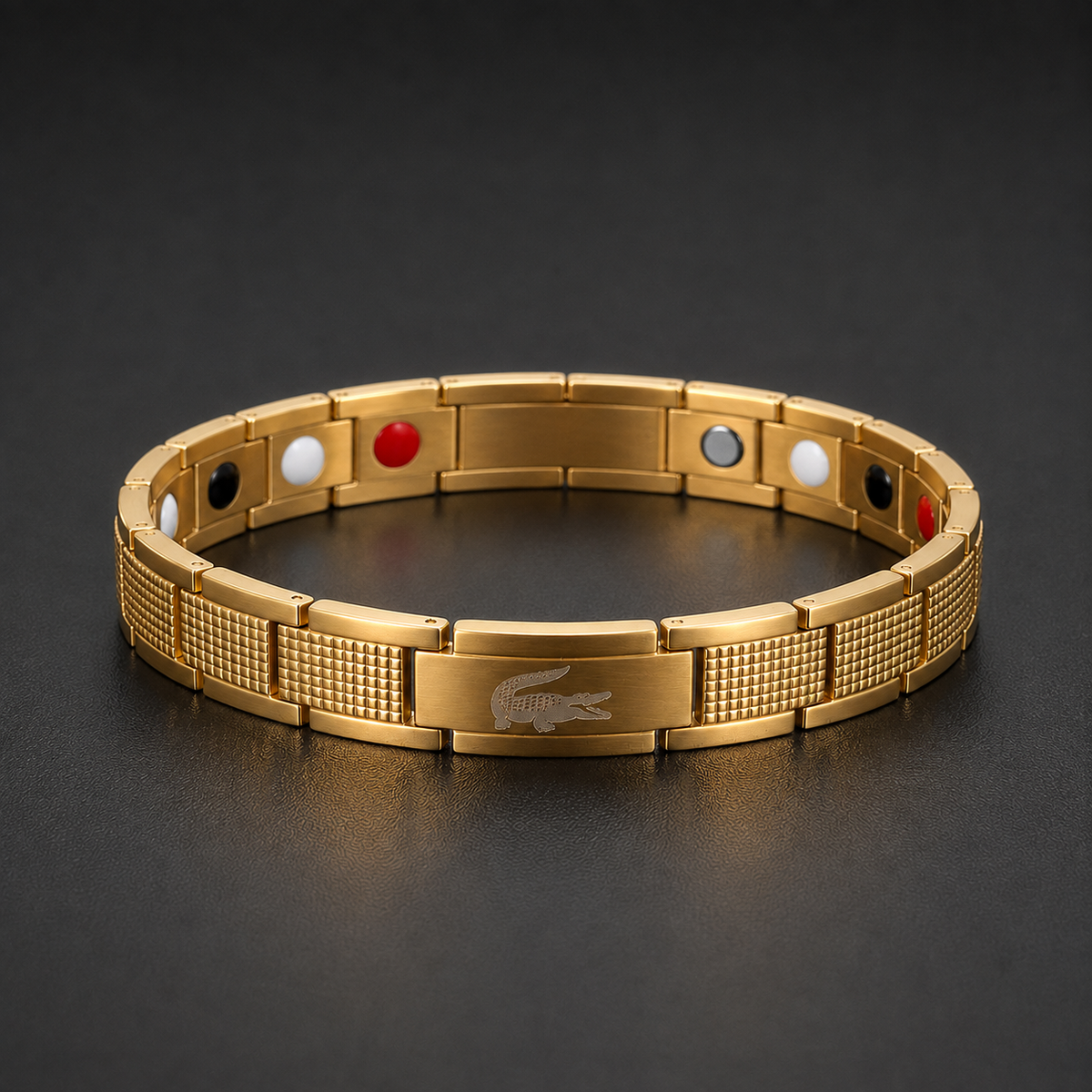 Lacoste Textured Link Bracelet – Gold