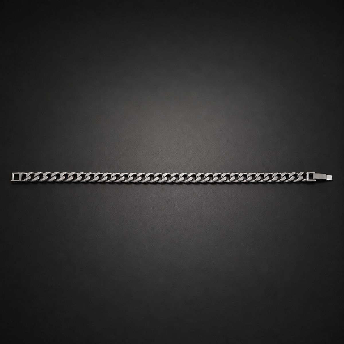 Men’s Polished Silver-Tone Cuban Link Bracelet