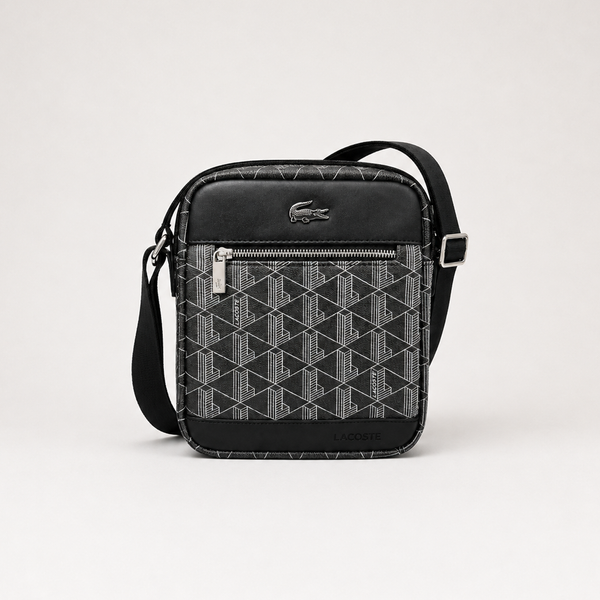 Lacoste Monogram Crossbody Bag – Black