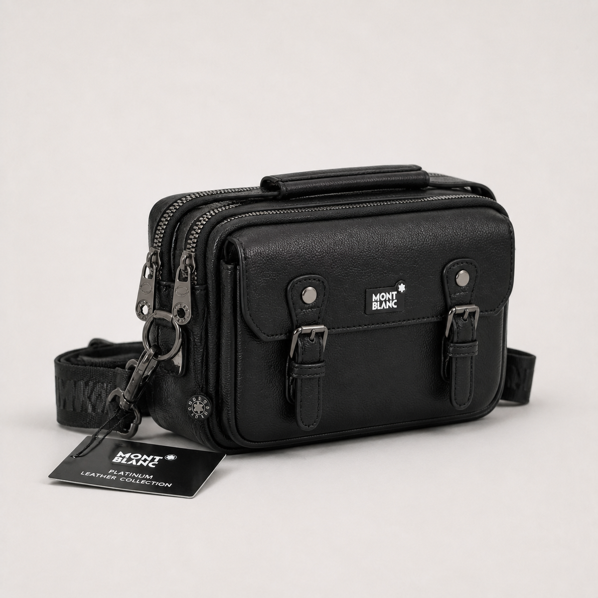 Montblanc Double-Zip Utility Crossbody Bag – Black