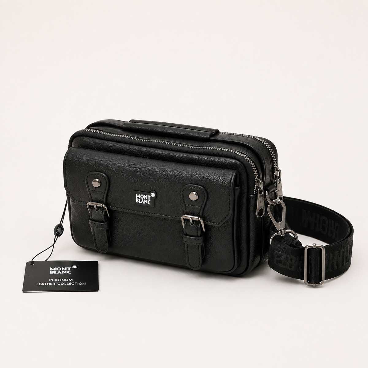 Montblanc Double-Zip Utility Crossbody Bag – Black