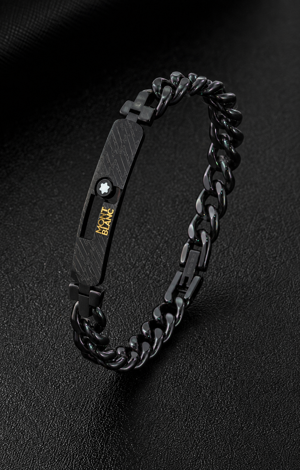 Montblanc Black Stainless Steel Chain Bracelet