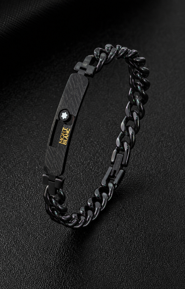 Montblanc Black Stainless Steel Chain Bracelet