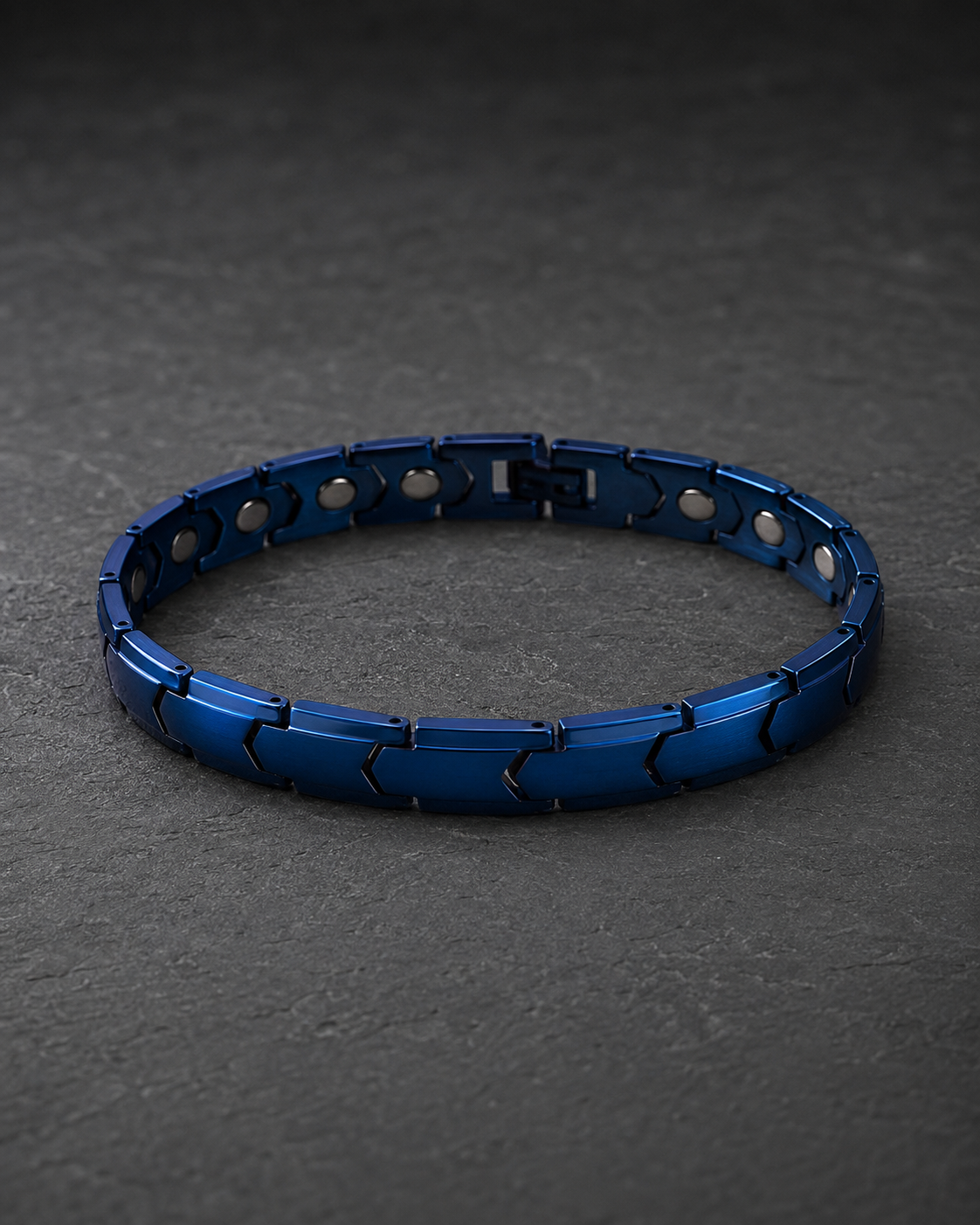 Blue Stainless Steel Magnetic Bracelet
