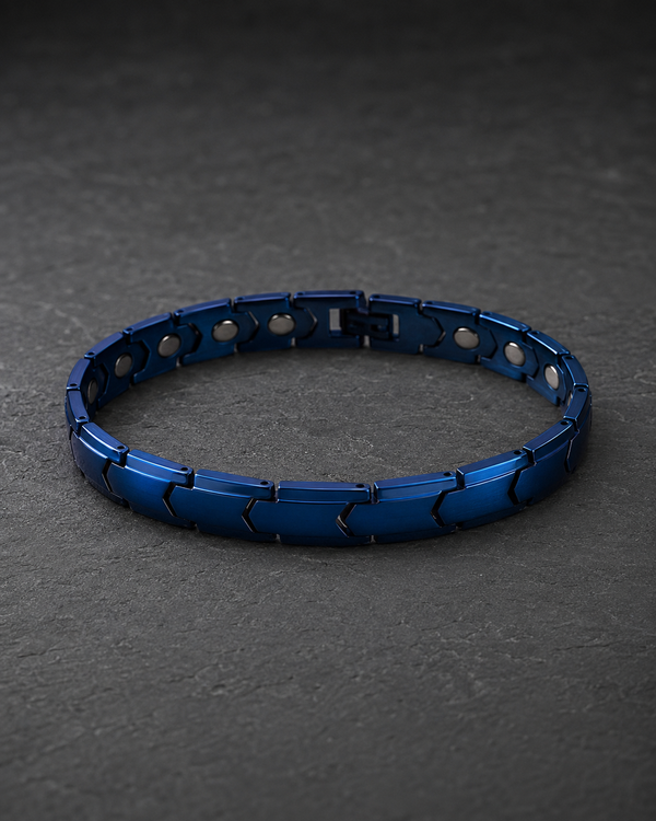 Blue Stainless Steel Magnetic Bracelet