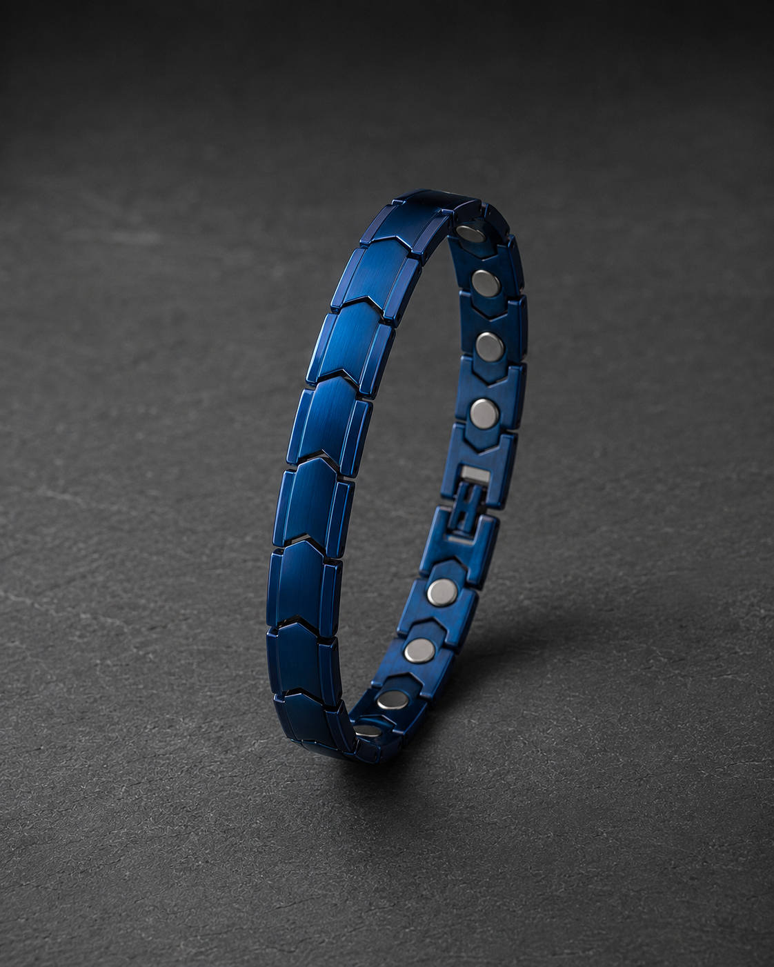 Blue Stainless Steel Magnetic Bracelet