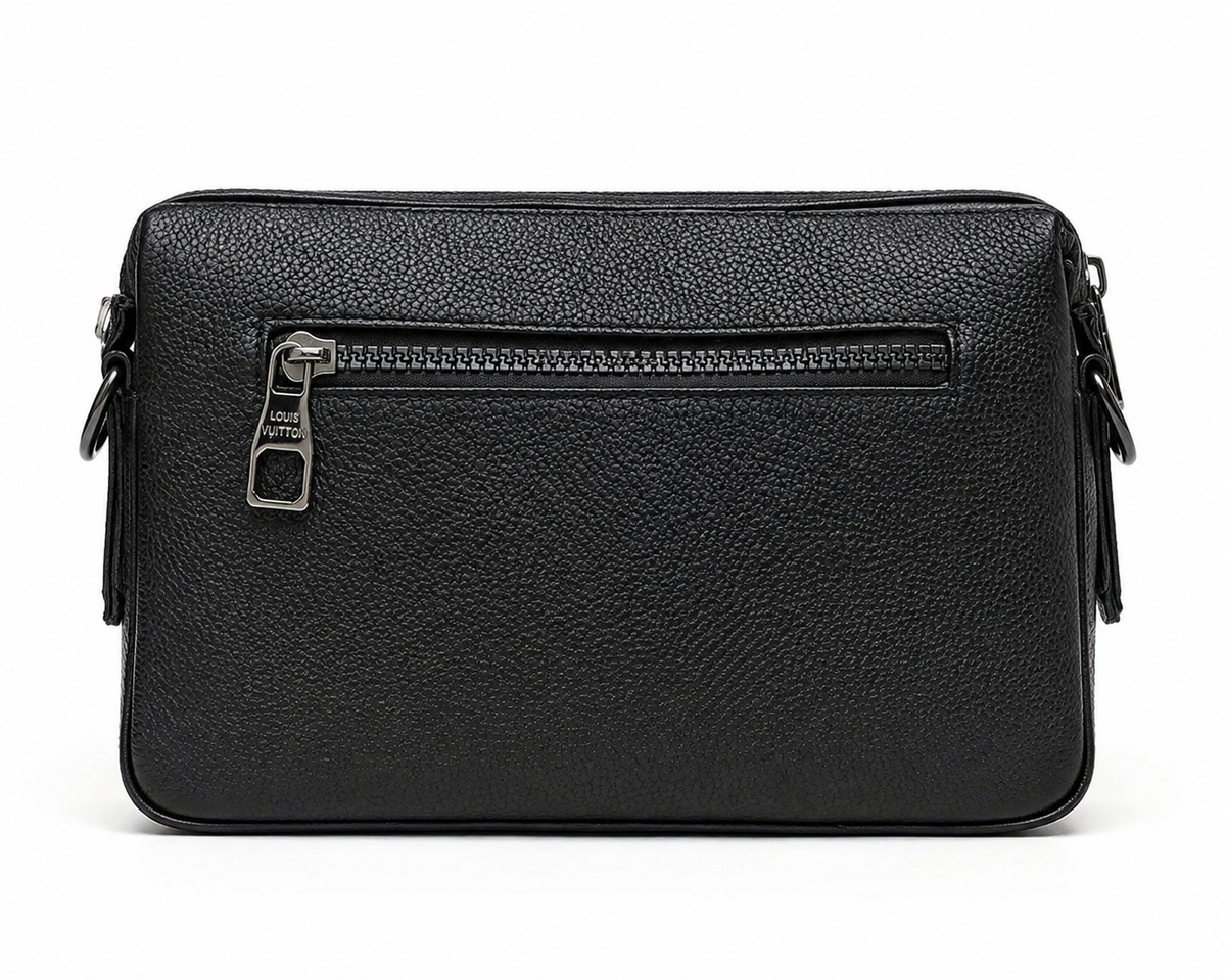 Louis Vuitton Men's Black Monogram Embossed Leather Crossbody Bag