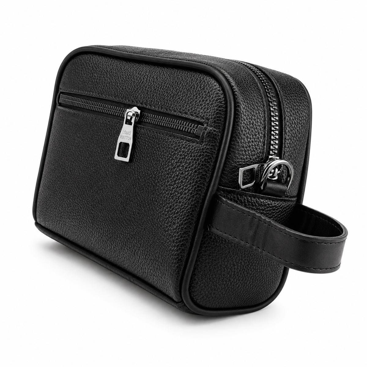 Louis Vuitton Men's Black Monogram Embossed Leather Toiletry Bag