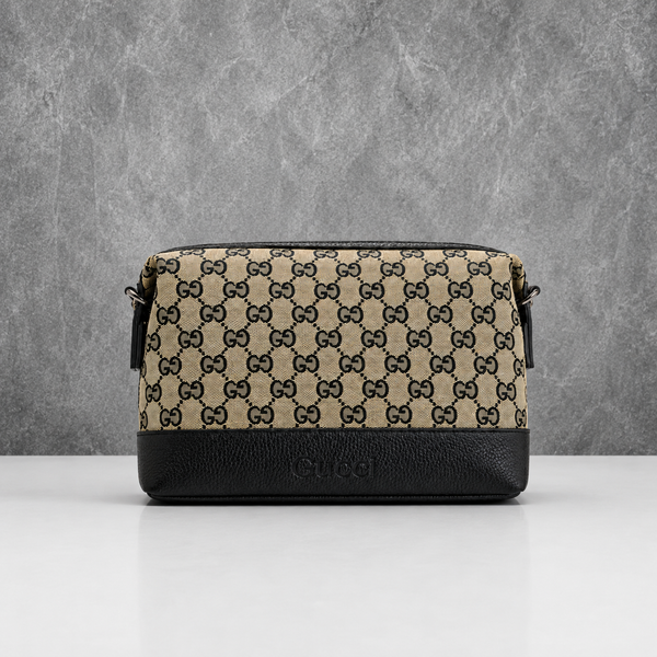 Gucci Men's Beige & Black GG Supreme Canvas Crossbody Bag