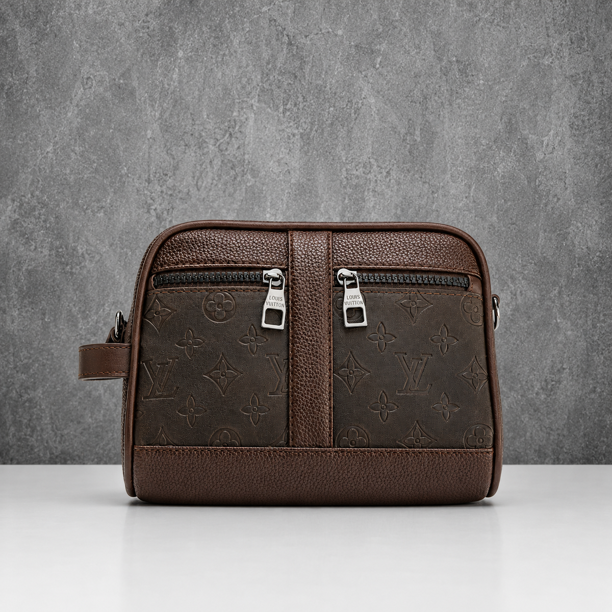 Louis Vuitton Men's Brown Monogram Embossed Leather Crossbody Bag