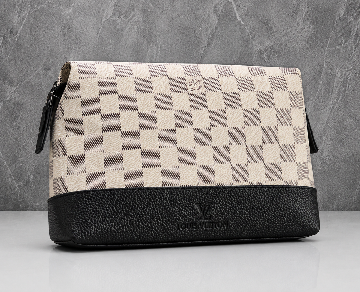 Louis Vuitton Men's White & Black Damier Azur Canvas Toiletry Bag
