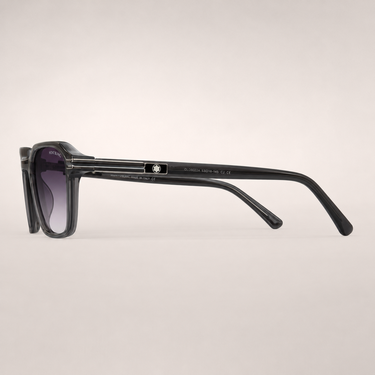 Montblanc Square Sunglasses – Smoke Grey with Gradient Lenses + Case