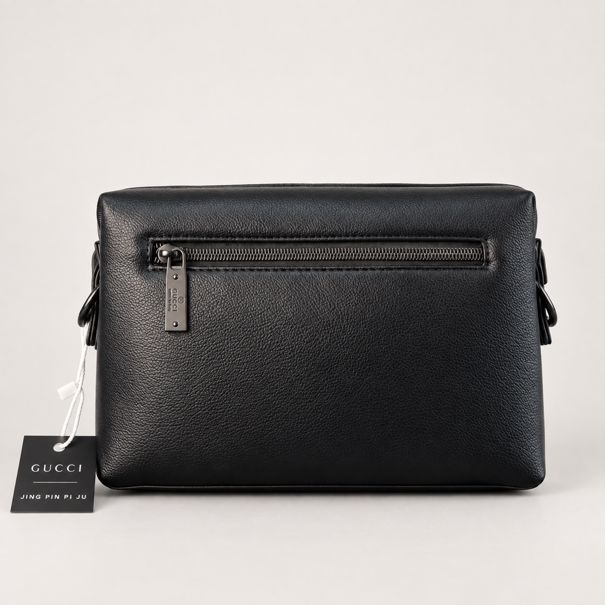 Gucci Men’s Black GG Embossed Crossbody Bag with Detachable Strap