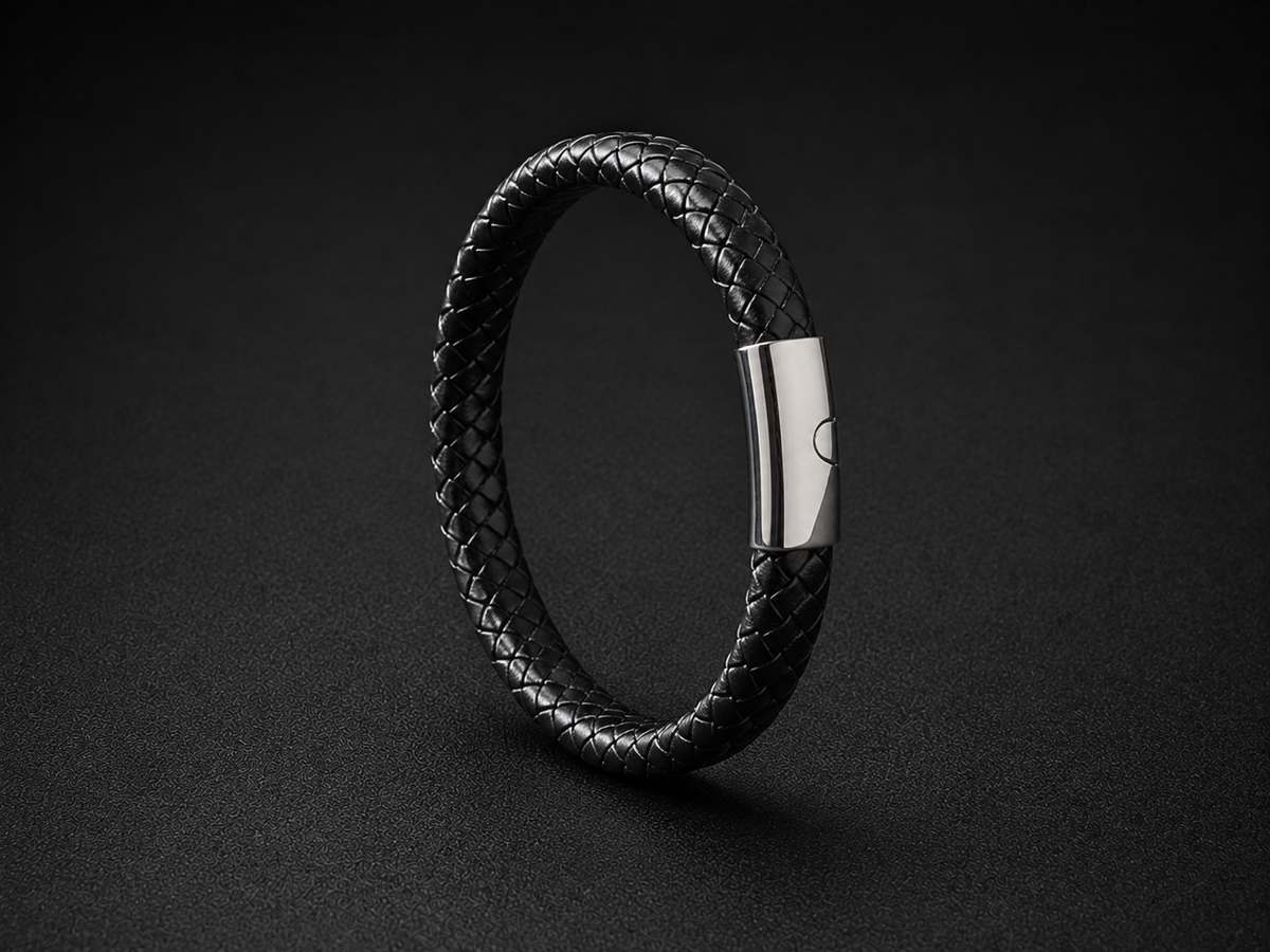 Men’s Black Braided Bracelet with Gift Box Marco Bellini