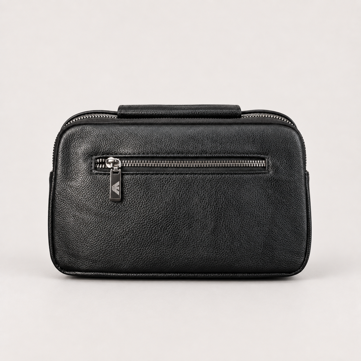 Armani Men’s Black Textured Crossbody Bag with Detachable Strap