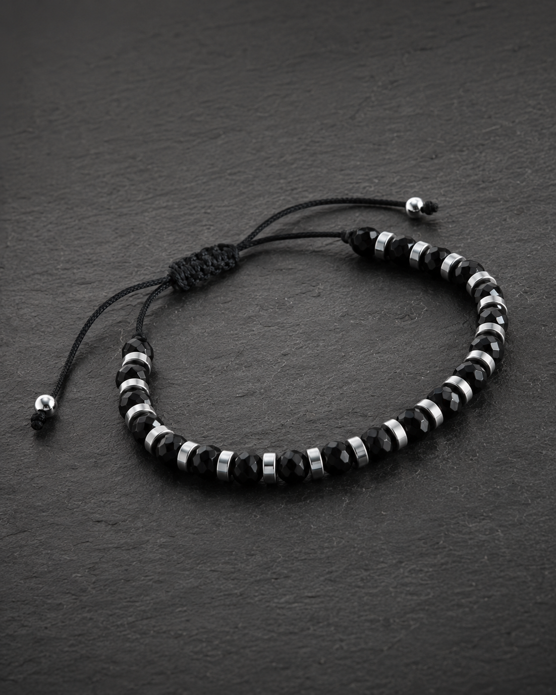 Onyx bead bracelet styled