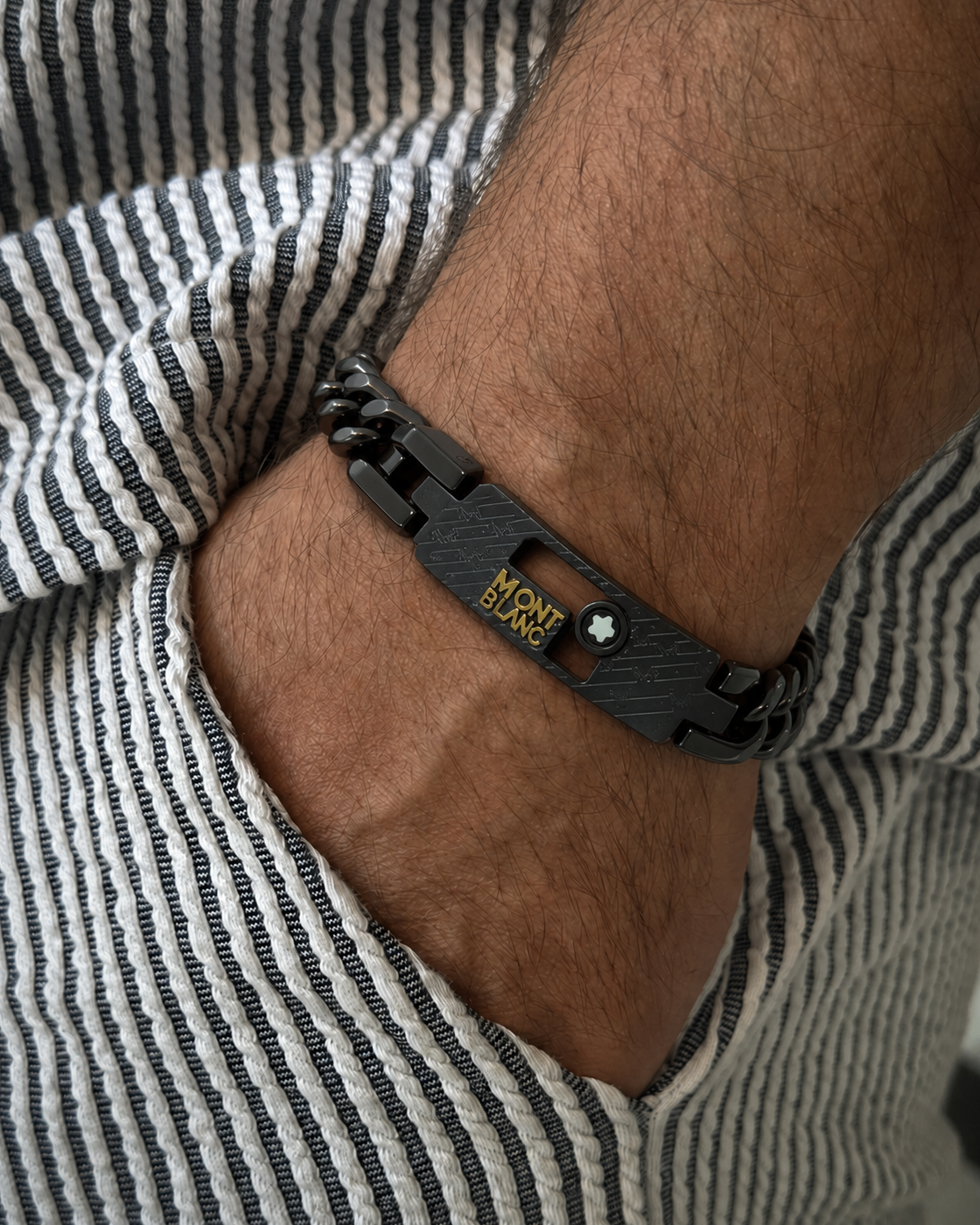 Montblanc Black Stainless Steel Chain Bracelet