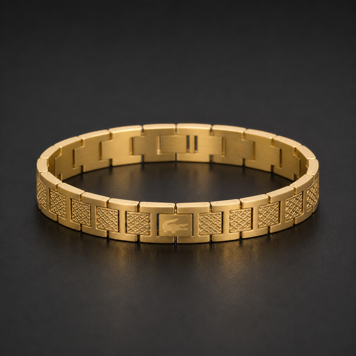 Lacoste Patterned Link Bracelet – Gold